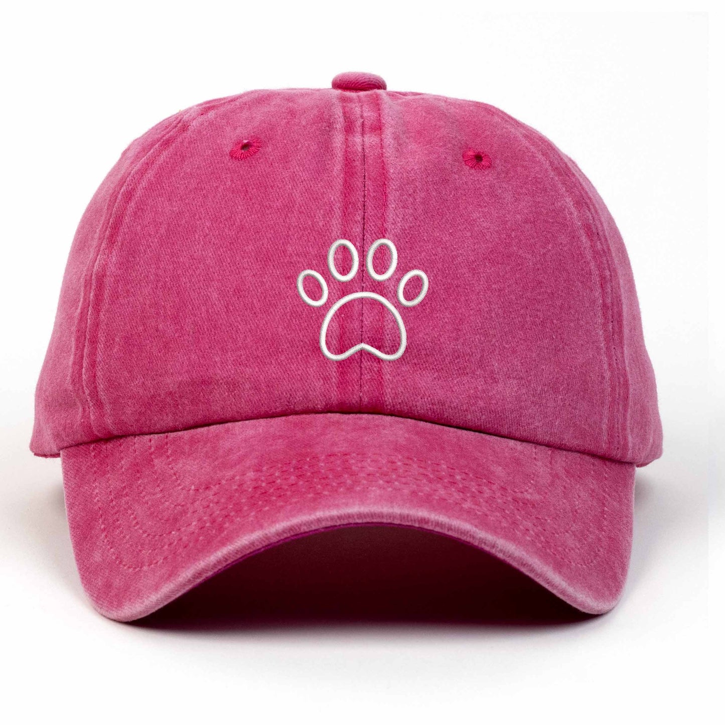 Paw Embroidered Washed Cap