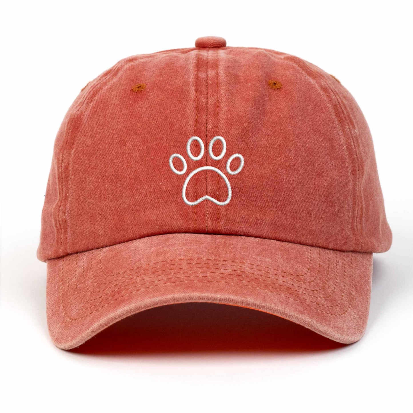 Paw Embroidered Washed Cap