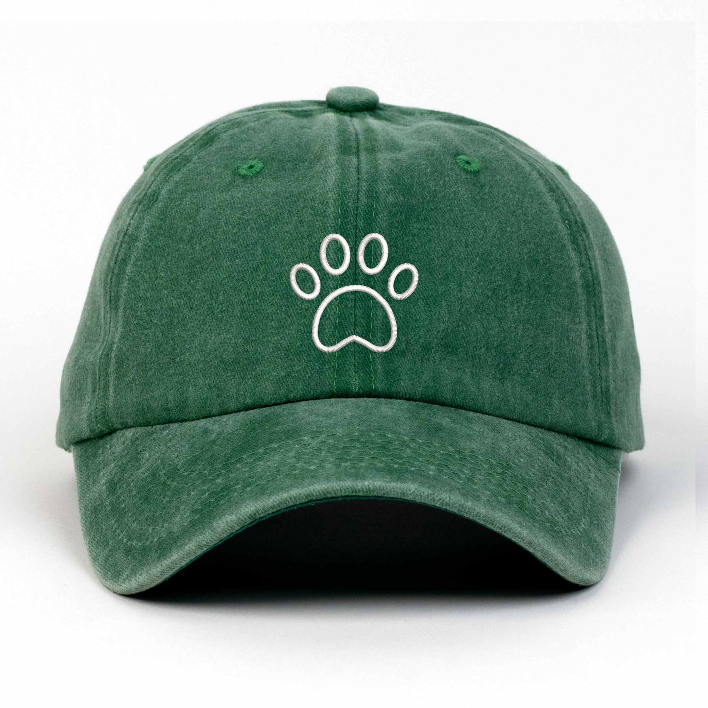 Paw Embroidered Washed Cap