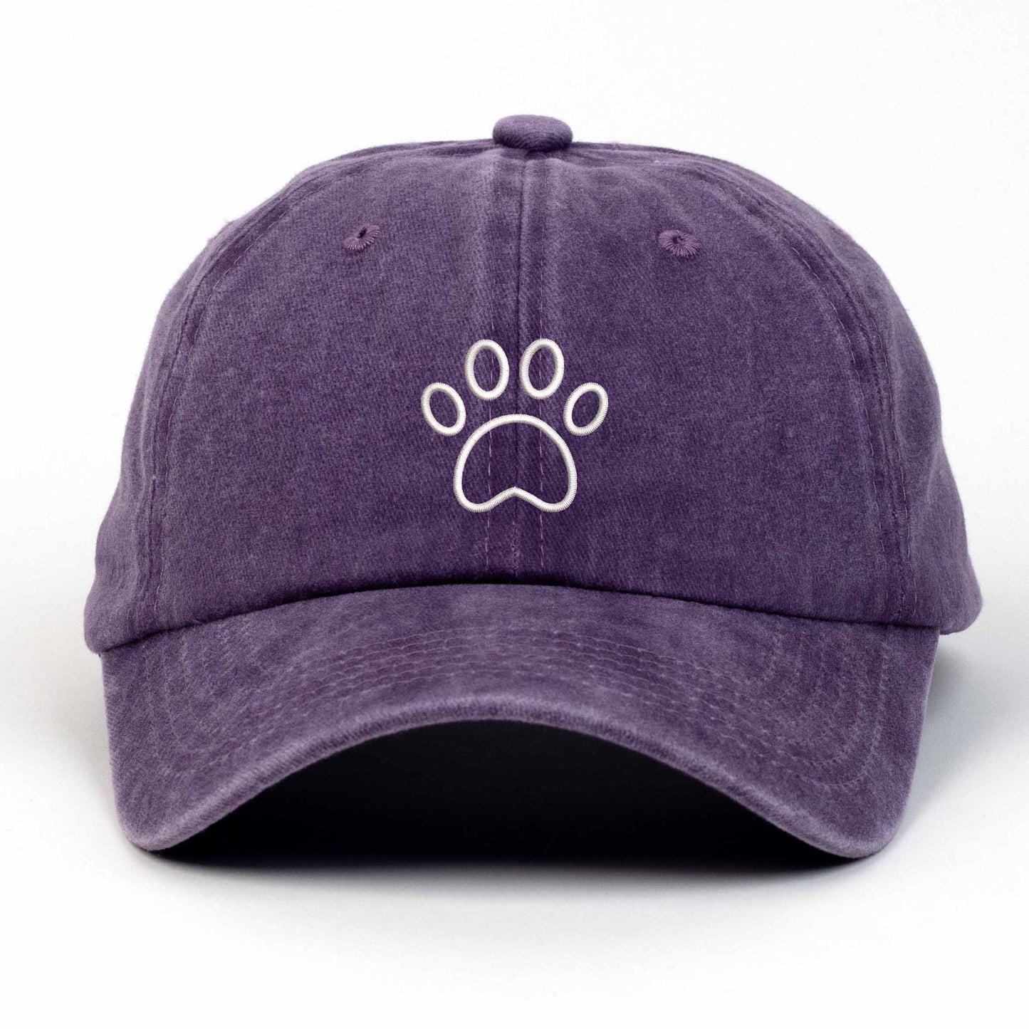 Paw Embroidered Washed Cap