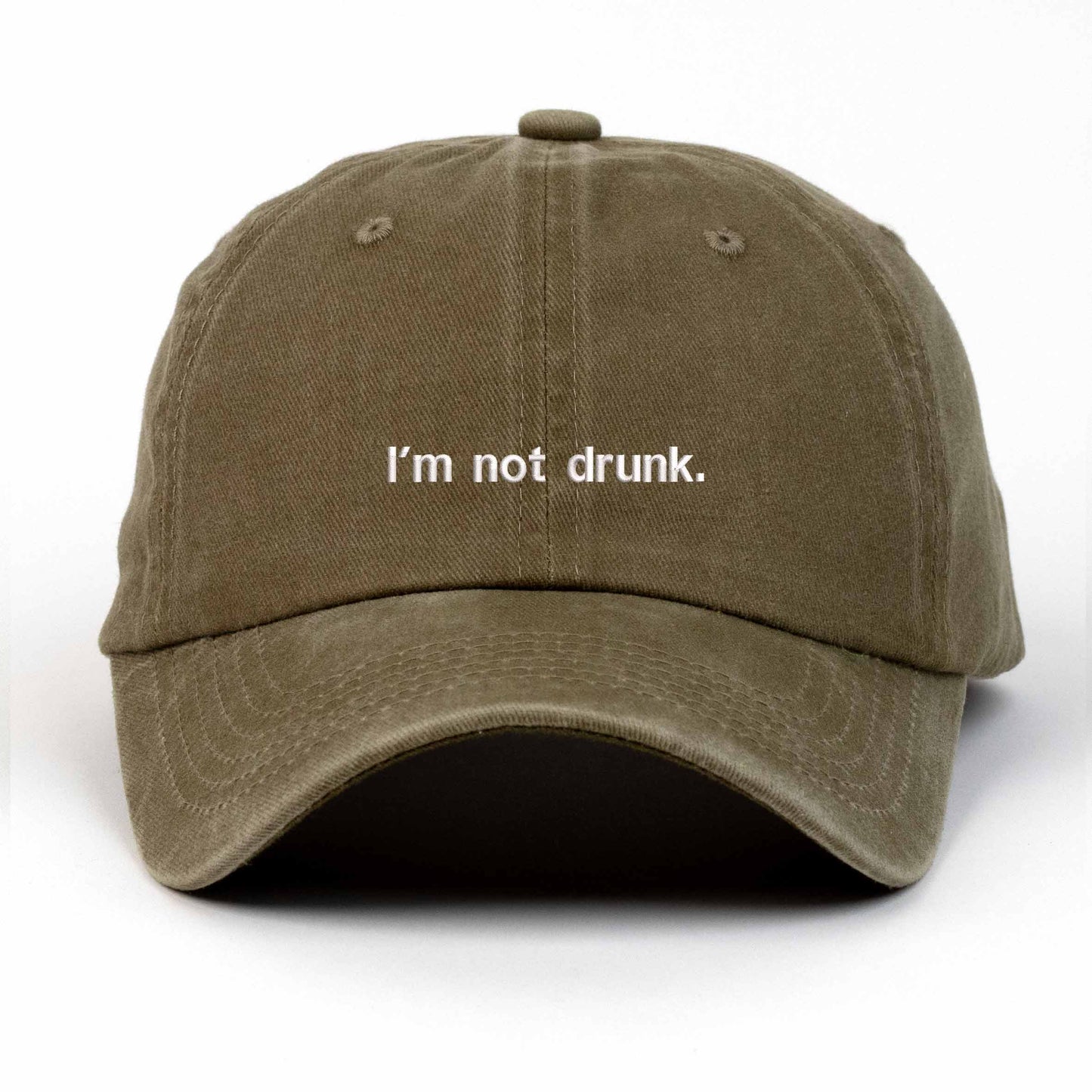 I'm Not Drunk Embroidered Washed Cap
