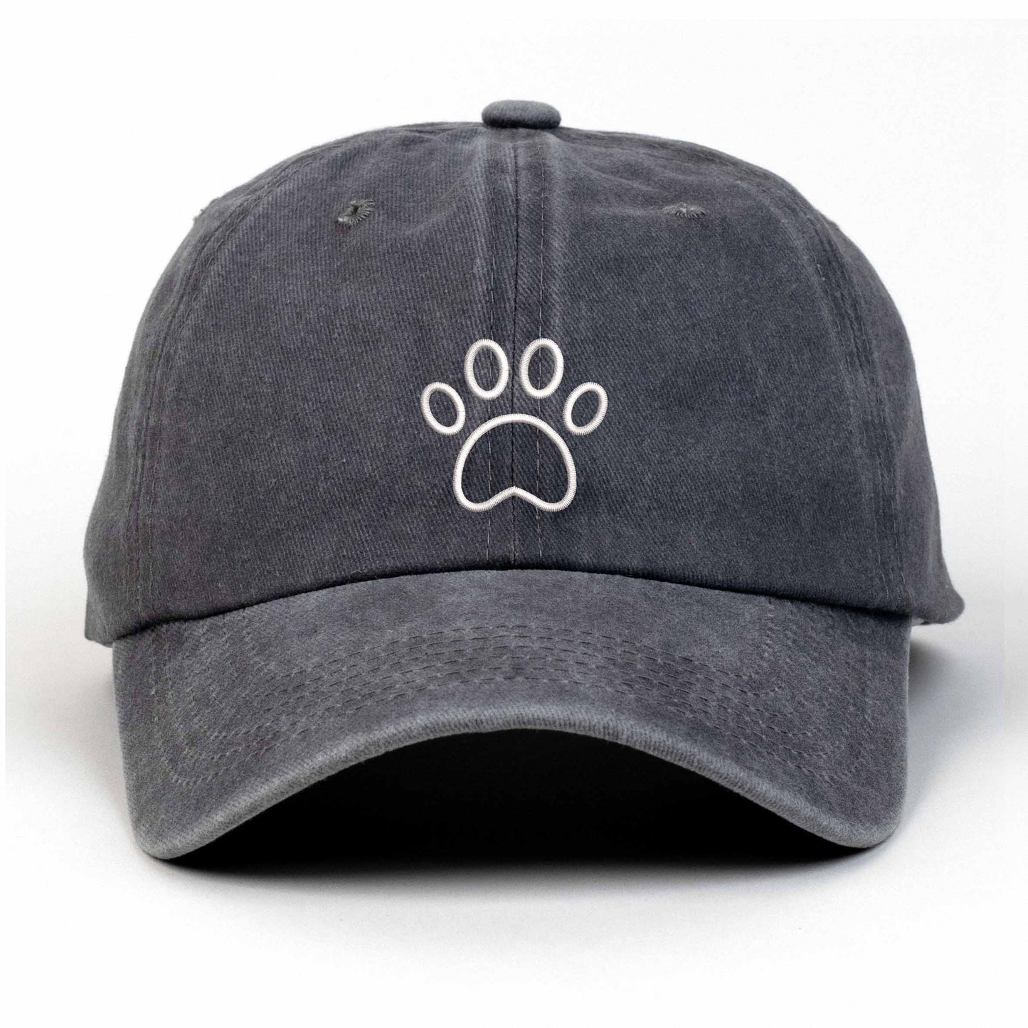 Paw Embroidered Washed Cap