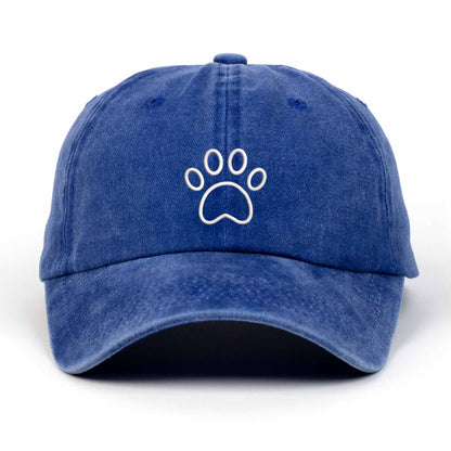 Paw Embroidered Washed Cap
