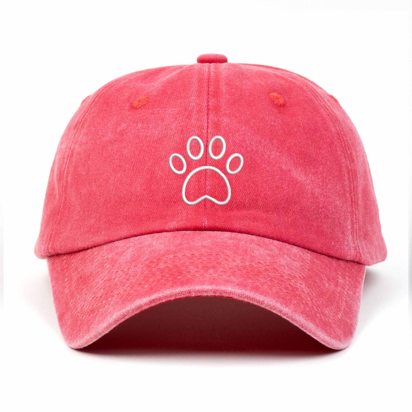 Paw Embroidered Washed Cap