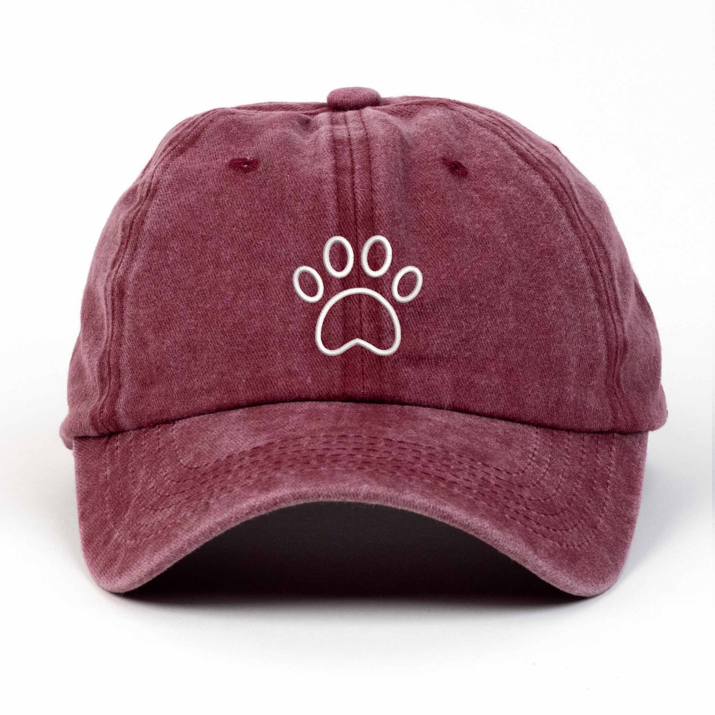 Paw Embroidered Washed Cap