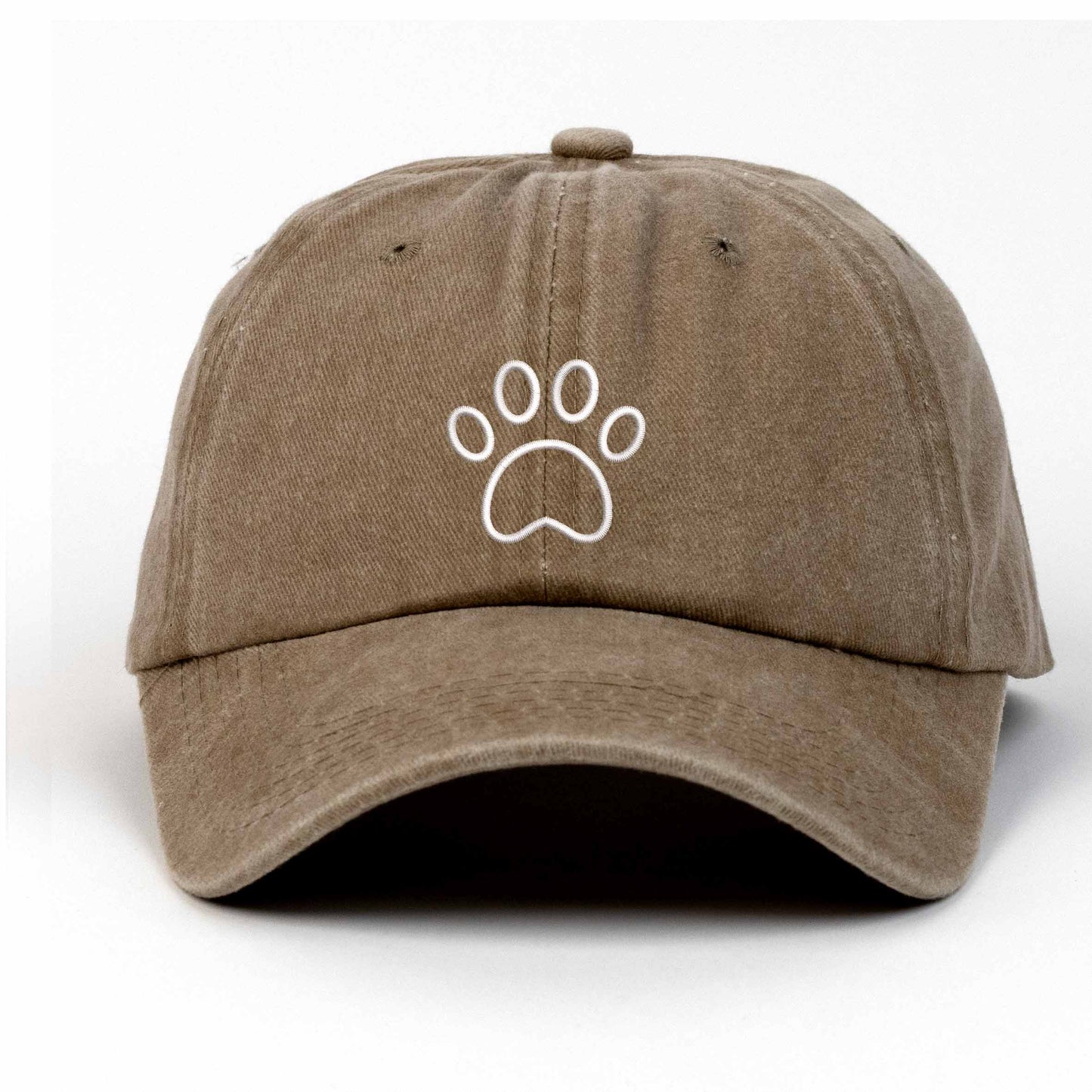 Paw Embroidered Washed Cap