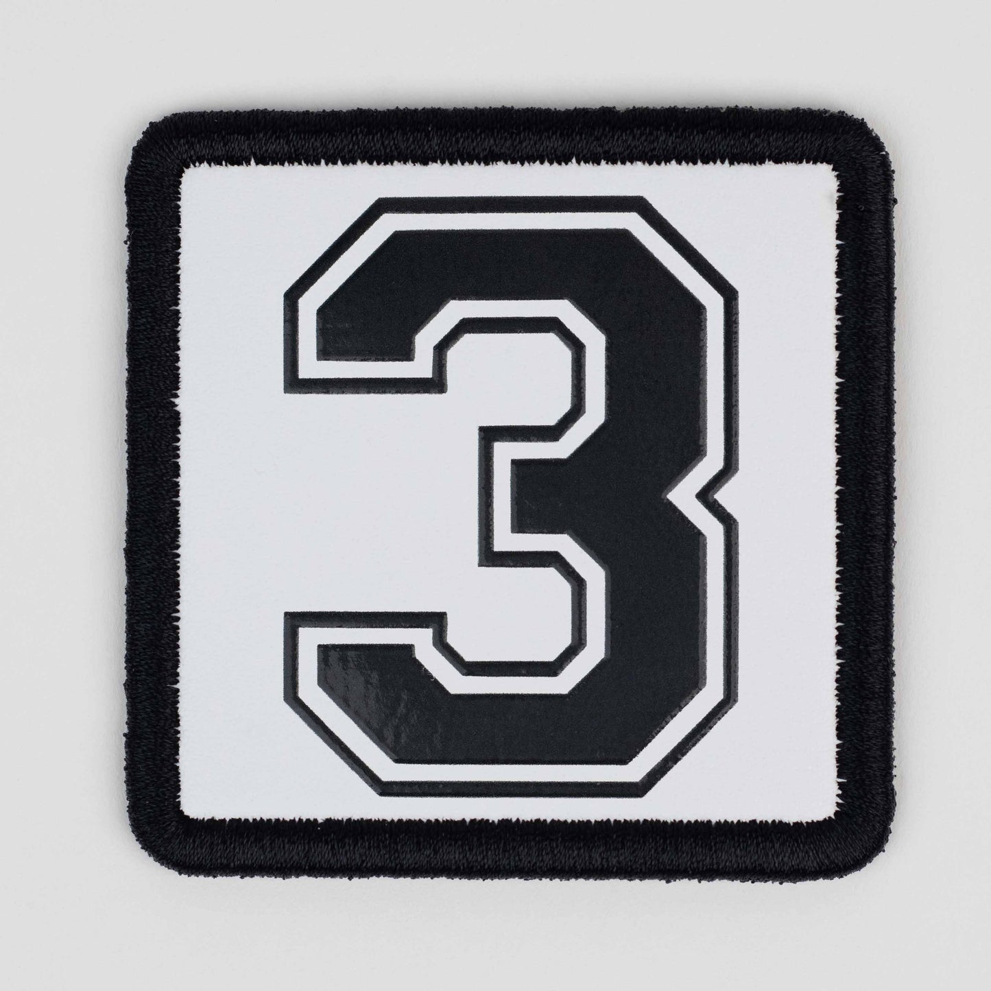 3 Logo White Patch