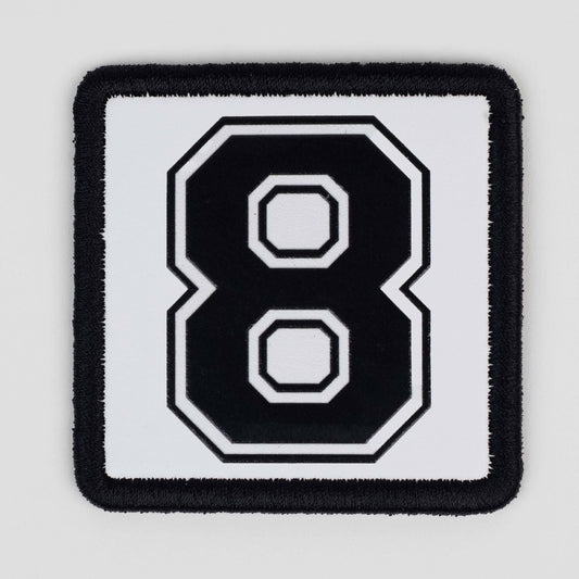 8 Logo White Patch