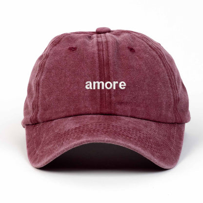 Amore Embroidered Washed Cap